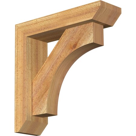 Westlake Slat Rough Sawn Bracket w/ Offset Brace, Western Red Cedar, 4"W x 14"D x 14"H